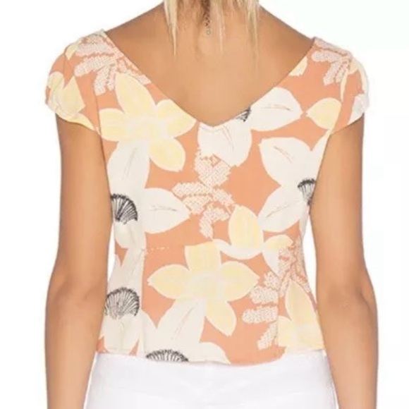 Free People Into The Groove Floral Crop Top Woman’s Size 10 - Picture 2 of 10